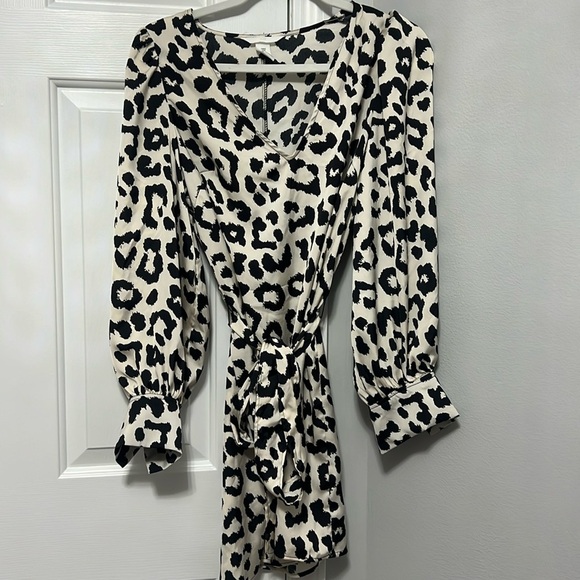 H&M Dresses & Skirts - Women’s Animal Print Long Sleeve H&M Satin Dress